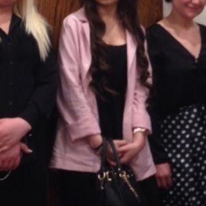 Pink silk oversized blazer